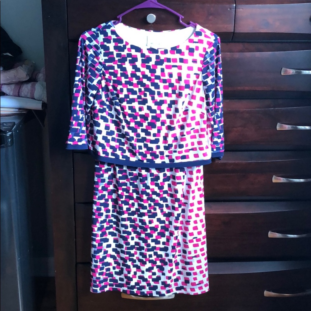 Blue and pink dress